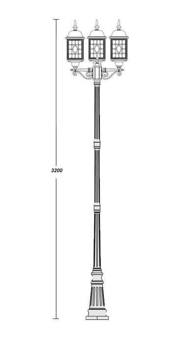 Садово-парковые фонари LONDON  3-S-08(195см)