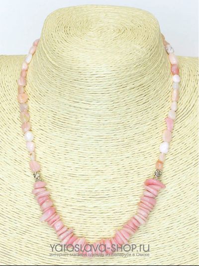 823429255ОГ.  Бусы из ортоглаза розовые.