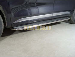 Пороги с площадкой (нерж. лист) 42,4 мм ТСС для Exeed VX 2023-