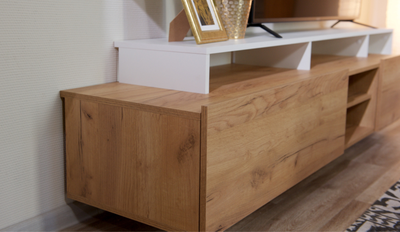 Гостиная Невио-2, дуб крафт золотой, белый