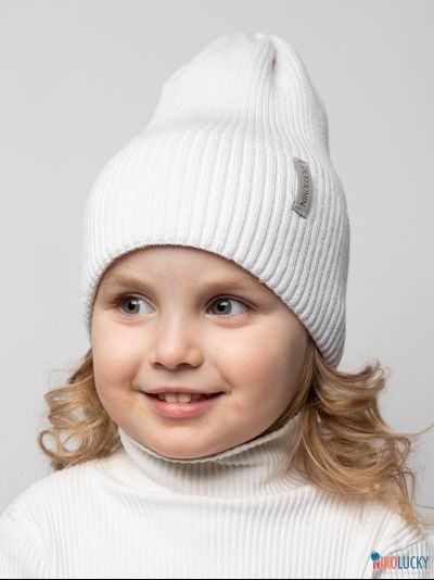 Шапка 25301-01 50%хлопок 50%акрил, белый 56-58