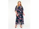 Женская одежда - Вечернее, нарядное платье из шифона Арт. 160105 (Цвет мультиколор/изумруд) Размеры 52-74
