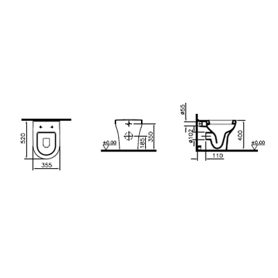 Приставной унитаз Vitra Zentrum, 5788B003-0075