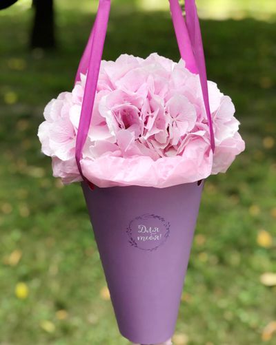 Сумочка с розовой гортензией