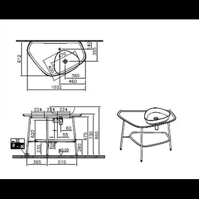 КЕРАМИЧЕСКАЯ СТОЛЕШНИЦА VITRA PLURAL, 100 СМ, ПРАВОСТОРОННЯЯ, ЦВЕТ МАТОВЫЙ БЕЛЫЙ, 62581