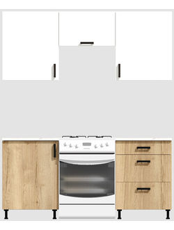 Кухня эконом 1,2 метра (600х600) Цвет: Белый/Дуб Вотан