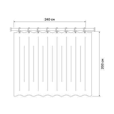 Штора для ванной комнаты, IDDIS полиэстер, 240x200 см
