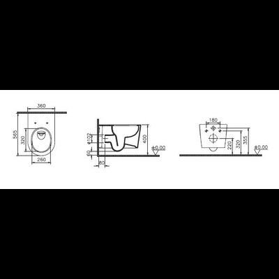 Инновационный безободковый унитаз, белый, с ламинарным потоком VitrA Nest, 7870B403-0075
