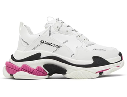 Balenciaga Triple S Sneaker Allover Logo White Pink