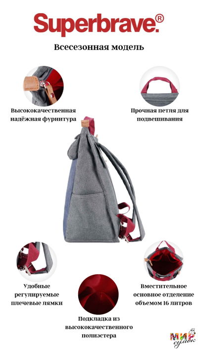 Рюкзак SUPERBRAVE 70015rv melange blue
