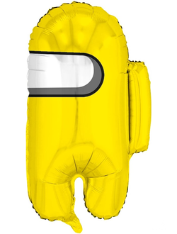 Шар (26''/66 см) Фигура, Космонавтик, Игра среди нас, Желтый, 1 шт.