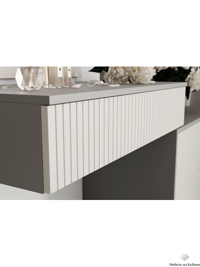 Селена КМ-001 Комод-консоль Шиншилла серая / Кварц грей софт