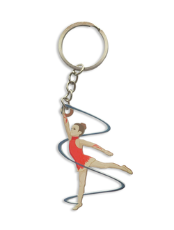 БРЕЛОК ГИМНАСТКА (МЕТАЛЛИЧЕСКИЙ ПЛОСКИЙ ДВУСТОРОННИЙ)