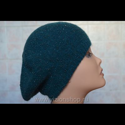 Берет на осень для женщин Vizio Италия 5892 BO вязаный зеленый