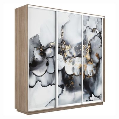 Шкаф-купе Трио-Фото (Абстракция серая) 1800*450*2200