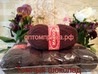 Акрил с пухом цвет Тёмный шоколад. Цена за упаковку (в упаковке 5 клубков) 400 рублей