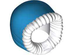 Minifigure, Headgear Hood Fur-lined, Short with Dark Azure Hood Pattern, White (95678pb07 / 6233610)