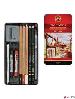 Набор художественный KOH-I-NOOR «Gioconda», 10 предметов, металлическая коробка. 181050