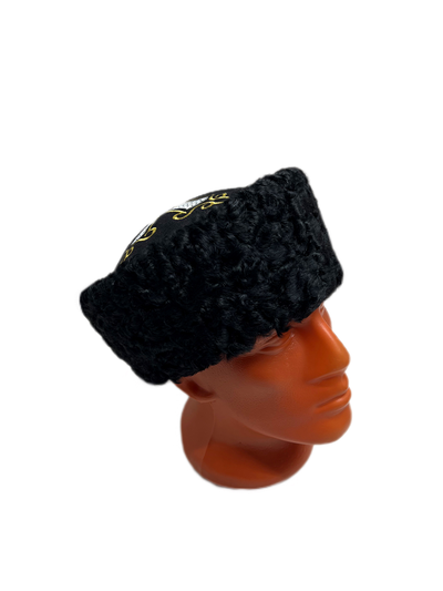 Кубанка из Черного каракуля 10см - Крест золотой