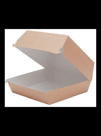 Коробка для бургера M (крафт/белая), 115*115*60мм