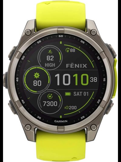 Часы Garmin Fenix 8 —47mm Solar Sapphire Titanium Amp Yellow / Graphite
