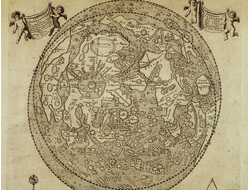 Картина обогреватель, фото старинной карты  Луны 1645