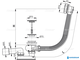 Слив-перелив для ванны Аlcaplast A55KМ  автомат комплект, металл 57см