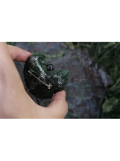 Сказочная брошь "Лесной КотоРог" в виде фэнтезийного кота-единорога из рода Лесных Хранителей