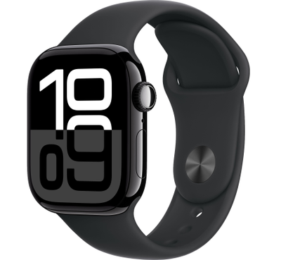 Apple Watch Series 10 42mm Black Aluminum Case with Black Sport Band