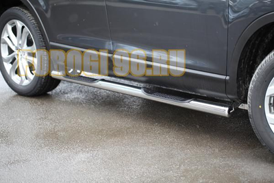 Пороги труба с проступью d76 для Mazda CX9 (2013)