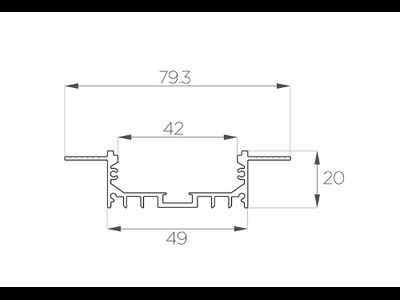 Алюминиевый профиль 4L-8020-SH ANOD Шпаклёвка