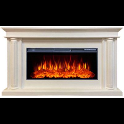 Линейный электрокамин Элеганс бежевый с очагом FreeSpace 40 LED FX QZ