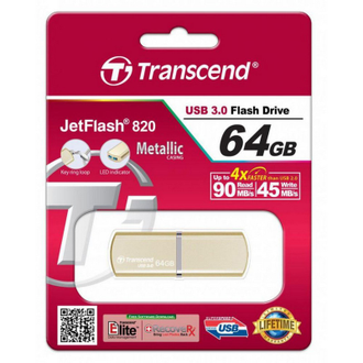 Флеш-память Transcend JetFlash 820, 64Gb, USB 3.1 G1, золотой, TS64GJF820G