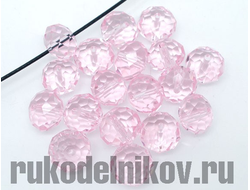 Бусина 10 мм имитация кристалла Сваровски, цвет-розовый