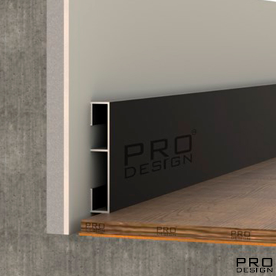 Алюминиевая вставка 1965 для плинтуса Pro Design 2,7 м.п. (12х70 мм) Черный муар