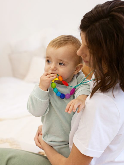 Бусы-прорезыватель из силикона Радуга мини