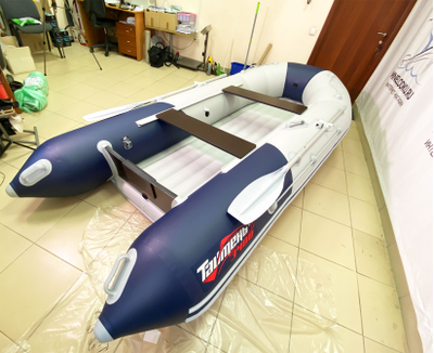 Моторная лодка Таймень NX 3400 НДНД PRO светло-серый/синий - MNELODKU.RU