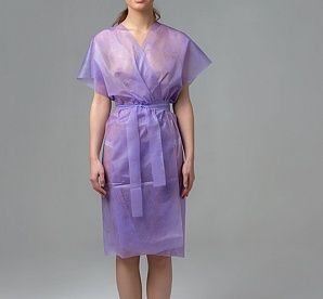 Халат-кимоно (спанбонд) 10 шт/уп цвет-фиолетовый.