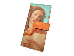 Большое портмоне с хлястиком с принтом по мотивам картины Сандро Боттичелли "Рождение Венеры"