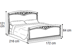 Кровать "Curvo Fregio" с изножьем 160х200 см