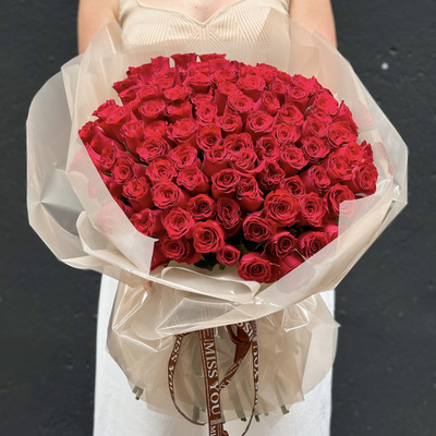 101 красная роза