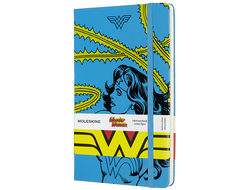 Блокнот Moleskine Wonder Woman (в линейку), Large голубой