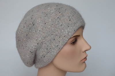 Вязаный берет лилового цвета Вицио Италия