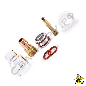 Набор газовой линзы горелки TIG FXW Glassy 2 ф2.4мм сопло прозрачное ф12х30мм для TIG-17,18,26