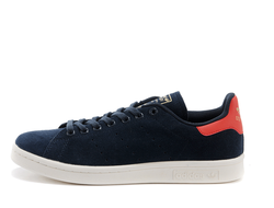 Stan Smith синие с красным (замша)