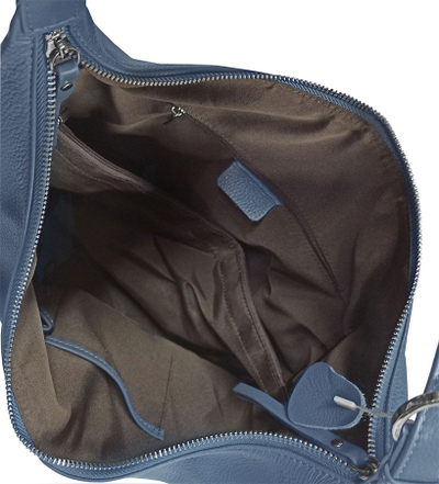 (АРТИКУЛ: 10015) СУМКА МЕШОК, БОЛЬШАЯ, НАТУРАЛЬНАЯ КОЖА, ГОЛУБАЯ, ЧЕРЕЗ ПЛЕЧО