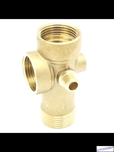 Латунный переходник с 5 подключениями (1''M, 1''F, 1/4''M, 1/4''F, 1''F)