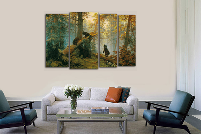 Модульная картина "Утро в сосновом лесу"