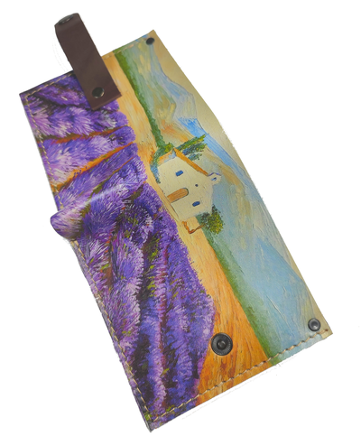 Портмоне-бифолд с принтом "Лавандовое поле"