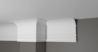 Потолочный плинтус для подсветки DECOR-DIZAYN DD520, из дюрополимера, под покраску, ударопрочный, 2 метра